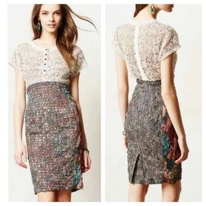 Anthropologie Beguile by Byron Lars Lace Study Dress Multicolor Print Size 2